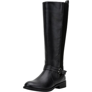 image:imageVepose Womens Knee High Riding Boots Low Heel Tall Boots with ZipperAll Blackriding