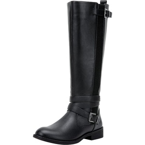 image:imageVepose Womens Knee High Riding Boots Low Heel Tall Boots with ZipperBlackriding