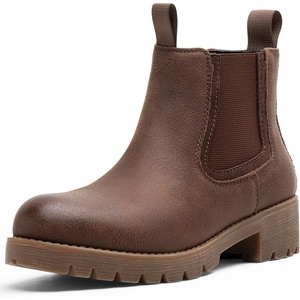 image:imageVepose Womens Chelsea Ankle Boots Low Block Heel Booties 9500Cognac