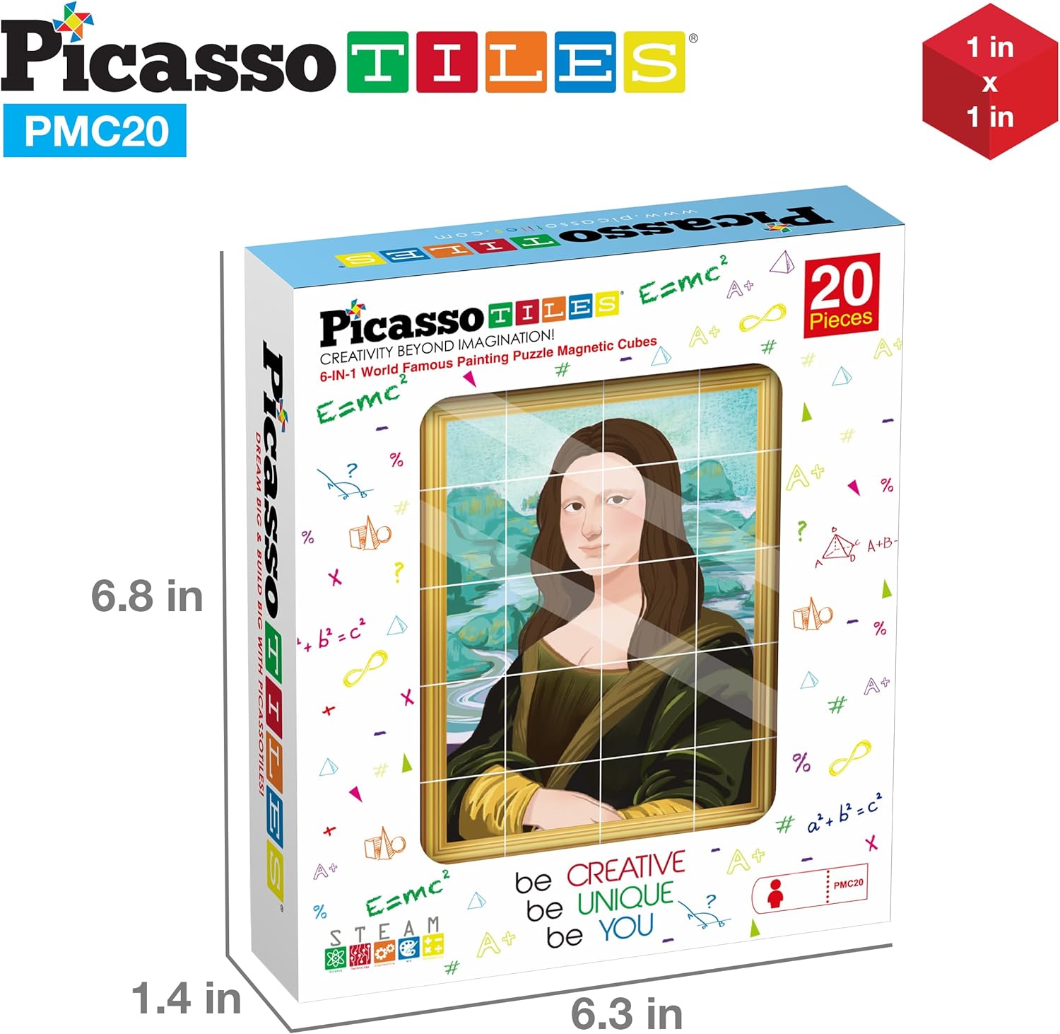 Picasso Cubes 20 pcs Magnetic Cube Puzzle 6in1 Vehicle Theme Pattern Magnet Brain Teaser Cubes Building Block 120 Pictures Toy Set Kids Ages 3  Up Preschool Children Promotes Problem PMC24Art 20PC