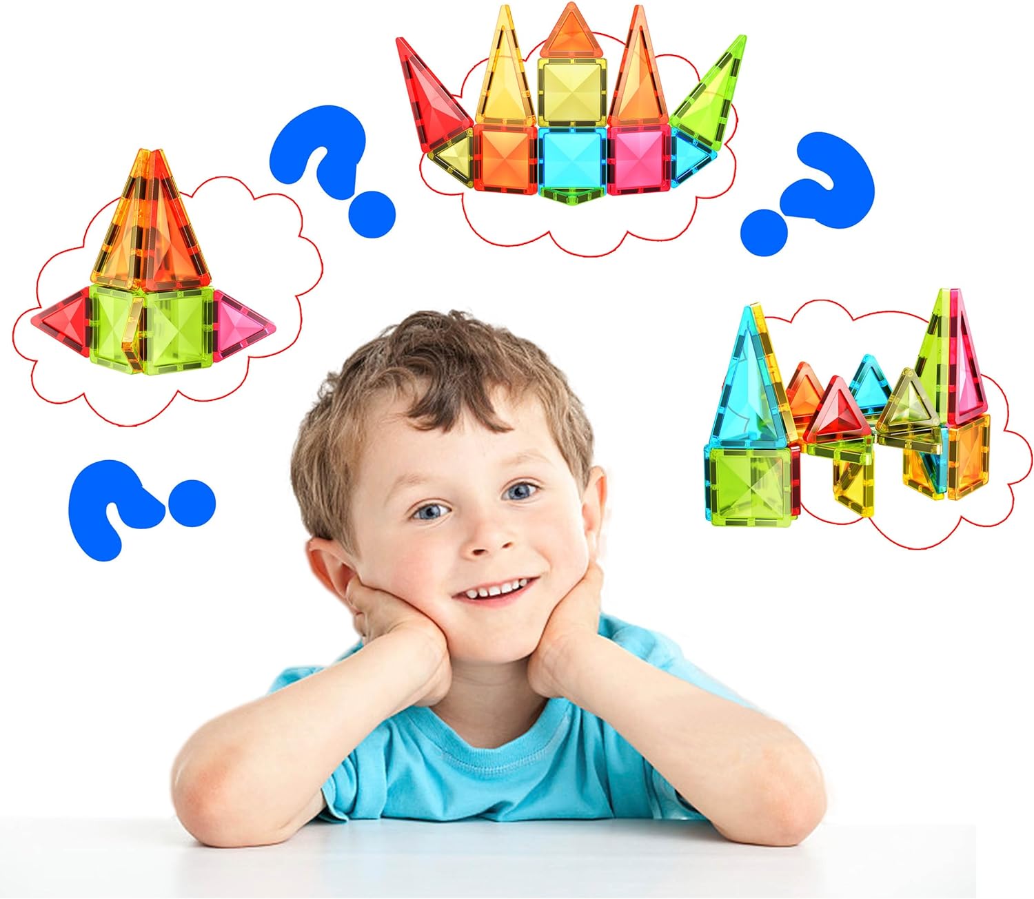 PicassoTiles 71pc Mini Diamond Series Winter Ice Theme Magnetic Tile Building Blocks 2 Character Action Figures Travel Size OnTheGo Magnet Construction Toy Set STEM Development Kit Ages 3 PTM7124pc