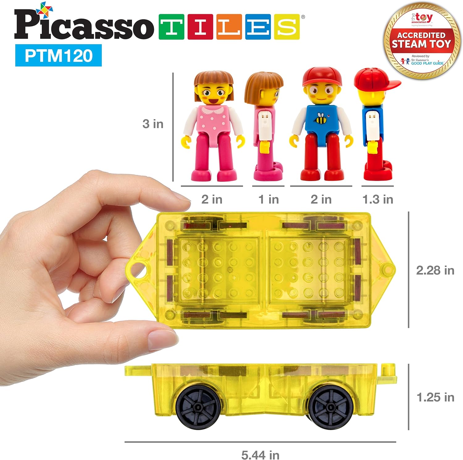 PicassoTiles 71pc Mini Diamond Series Winter Ice Theme Magnetic Tile Building Blocks 2 Character Action Figures Travel Size OnTheGo Magnet Construction Toy Set STEM Development Kit Ages 3 PTM71120pc