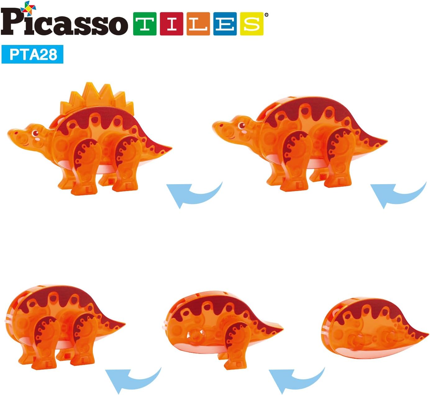 PicassoTiles 8pc Magnet Tile Building Blocks 8 Marine Animal Action Figures Compatible Magnetic Accessory Playset Tiles Kids Toys STEM Educational Learning Preschool Toddler Girls Boys Age 3 PTA25MixMatch5