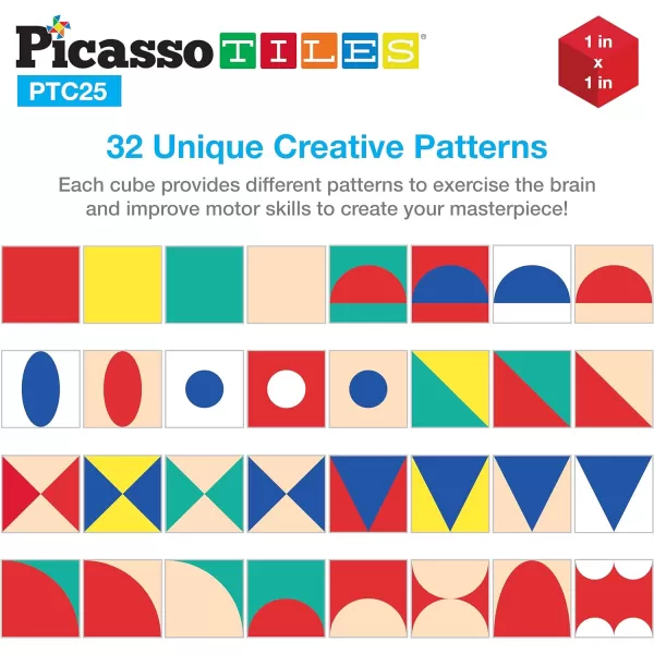 Picasso Cubes 20 pcs Magnetic Cube Puzzle 6in1 Vehicle Theme Pattern Magnet Brain Teaser Cubes Building Block 120 Pictures Toy Set Kids Ages 3  Up Preschool Children Promotes Problem PMC24Baby 25PC