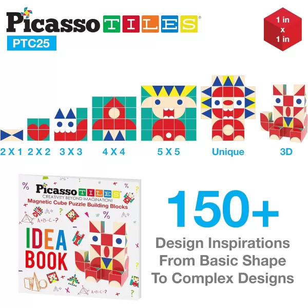 Picasso Cubes 20 pcs Magnetic Cube Puzzle 6in1 Vehicle Theme Pattern Magnet Brain Teaser Cubes Building Block 120 Pictures Toy Set Kids Ages 3  Up Preschool Children Promotes Problem PMC24Baby 25PC