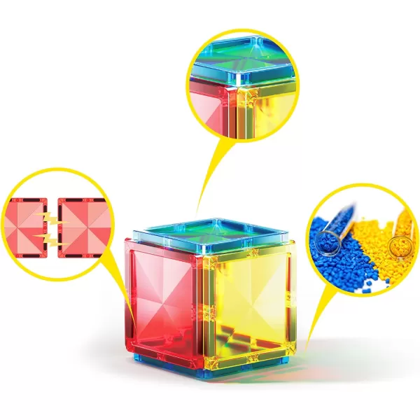 PicassoTiles 71pc Mini Diamond Series Winter Ice Theme Magnetic Tile Building Blocks 2 Character Action Figures Travel Size OnTheGo Magnet Construction Toy Set STEM Development Kit Ages 3 PTM7112pc