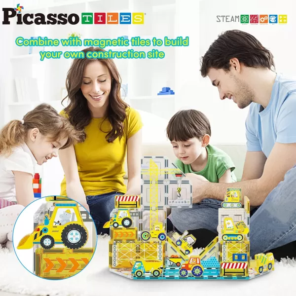 PicassoTiles 8pc Magnet Tile Building Blocks 8 Marine Animal Action Figures Compatible Magnetic Accessory Playset Tiles Kids Toys STEM Educational Learning Preschool Toddler Girls Boys Age 3 PTA25Construction