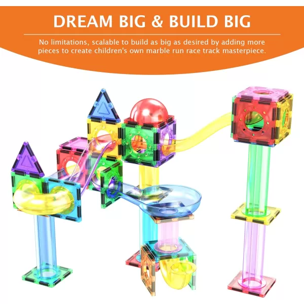 PicassoTiles Magnet Marble Run Tiles Pete The Cat Themed Character Marbles for Magnetic Building Block Construction Tile Maze Structures STEM Learning Pretend Play Fun Toys Girls Boys Ages 3 PTG02PTG70