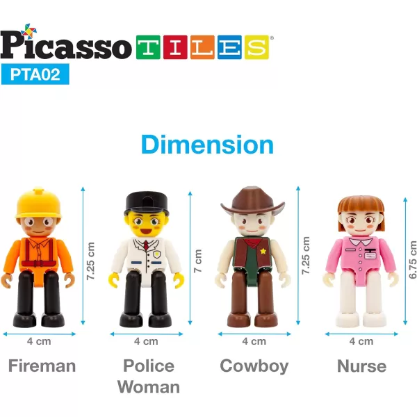 PicassoTiles Magnetic Brick and Tile Combo Set  Profession Figures 353pcs Magnetic Brick Tile and Magnetic Tile Action Figures 4pc Profession Character Action Figures Magnet Addon Pretend PlaysetPicassoTiles Magnetic Brick and Tile Combo Set  Profession Figures 353pcs Magnetic Brick Tile and Magnetic Tile Action Figures 4pc Profession Character Action Figures Magnet Addon Pretend Playset
