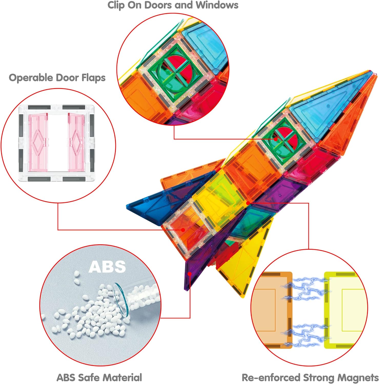 Magnetic Tile Rocket Set 36 Piece Construction Toy PicassoTiles Magnet Building Block Engineering STEM Learning Playset Child Brain Development Stacking Kit Window Door Playboard for All Ages 3 and UpMagnetic Tile Rocket Set 36 Piece Construction Toy PicassoTiles Magnet Building Block Engineering STEM Learning Playset Child Brain Development Stacking Kit Window Door Playboard for All Ages 3 and Up