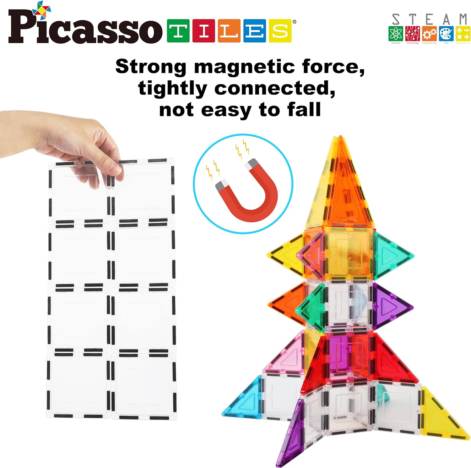 PicassoTiles 12 Pieces Clear Transparent Magnetic Building Tiles Blocks Expansion Construction Set Magnets STEM Learning Kit Educational Toys Preschool Toddler Children Boys and Girls Ages 3 YearsPicassoTiles 12 Pieces Clear Transparent Magnetic Building Tiles Blocks Expansion Construction Set Magnets STEM Learning Kit Educational Toys Preschool Toddler Children Boys and Girls Ages 3 Years