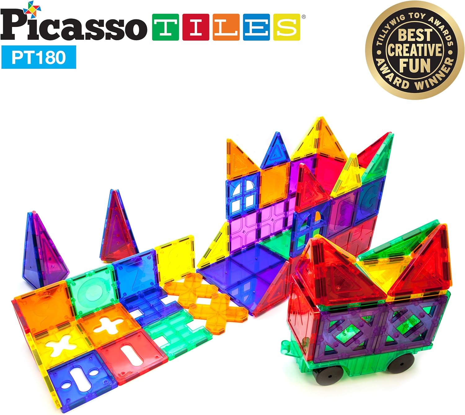 PicassoTiles 180PC Deluxe Magnetic Tiles  Idea Book with Over 150 Ideas STEAM Learning amp Educational Sensory Playset for Preschool and Kindergarten Kids Ages 3 The Ultimate Educational ToyPicassoTiles 180PC Deluxe Magnetic Tiles  Idea Book with Over 150 Ideas STEAM Learning amp Educational Sensory Playset for Preschool and Kindergarten Kids Ages 3 The Ultimate Educational Toy