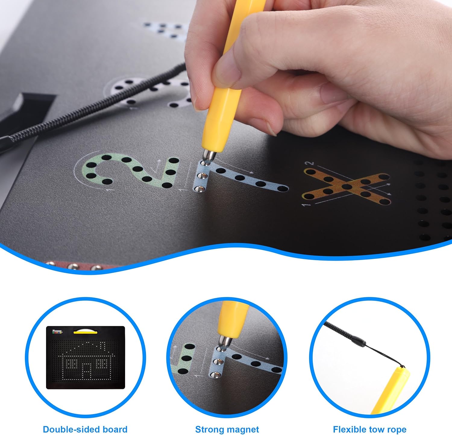 PicassoTiles 2PK 4in1 Magnetic Drawing Board 12x10 inch Large Magnet Tablet Pad with 4 Facings Lowercase amp Uppercase Alphabets Numbers amp Freestyle STEM Learning Writing Reading Playboard PTB06PicassoTiles 2PK 4in1 Magnetic Drawing Board 12x10 inch Large Magnet Tablet Pad with 4 Facings Lowercase amp Uppercase Alphabets Numbers amp Freestyle STEM Learning Writing Reading Playboard PTB06