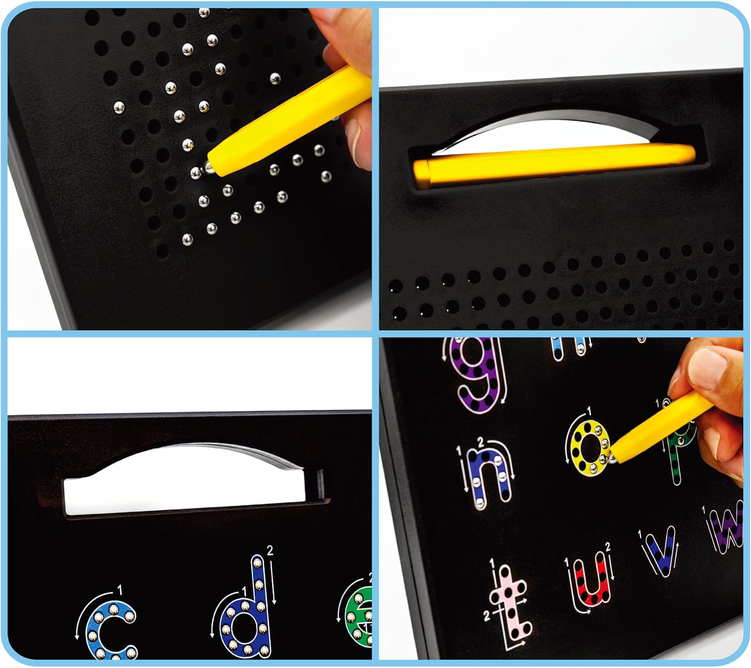 PicassoTiles 2PK 4in1 Magnetic Drawing Board 12x10 inch Large Magnet Tablet Pad with 4 Facings Lowercase amp Uppercase Alphabets Numbers amp Freestyle STEM Learning Writing Reading Playboard PTB06PicassoTiles 2PK 4in1 Magnetic Drawing Board 12x10 inch Large Magnet Tablet Pad with 4 Facings Lowercase amp Uppercase Alphabets Numbers amp Freestyle STEM Learning Writing Reading Playboard PTB06