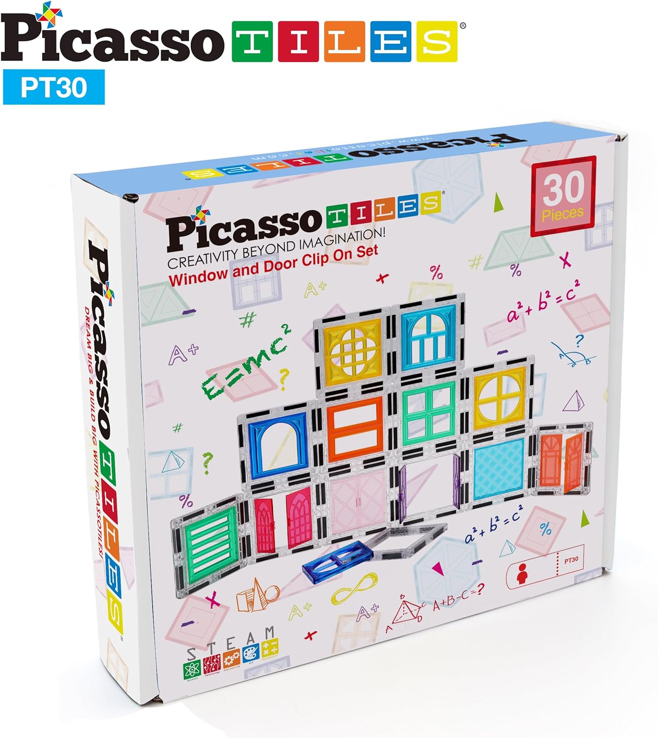 PicassoTiles 40pcs Magnetic Tile Clipin Window and Door Expansion Set Magnetic Block Addons Magnet Building Construction Toys STEM Education Learning Stacking Block Toddler Boys amp GirlsPT30