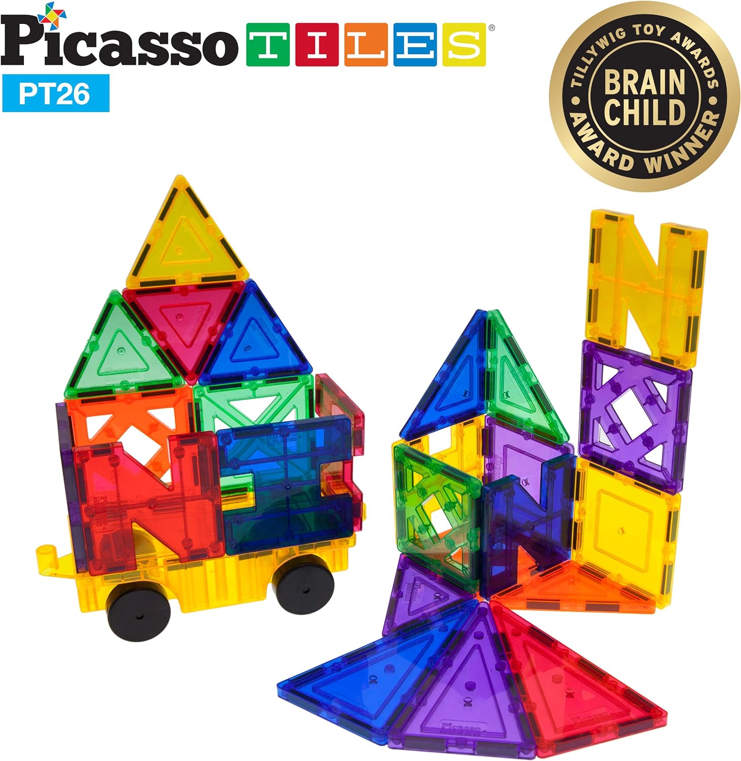 PicassoTiles 40pcs Magnetic Tile Clipin Window and Door Expansion Set Magnetic Block Addons Magnet Building Construction Toys STEM Education Learning Stacking Block Toddler Boys amp Girls26PC