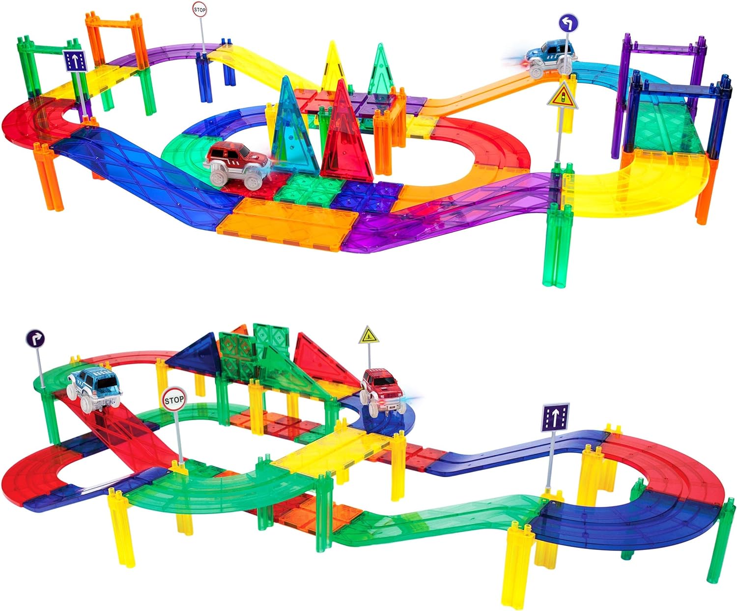 PicassoTiles 50 Piece Race Car Track Building Block Educational Toy Set Magnetic Tiles Magnet DIY Playset 2 Light Up STEM Learning Construction Kit HandEye Coordination Fine Motor Skill TrainingPicassoTiles 50 Piece Race Car Track Building Block Educational Toy Set Magnetic Tiles Magnet DIY Playset 2 Light Up STEM Learning Construction Kit HandEye Coordination Fine Motor Skill Training