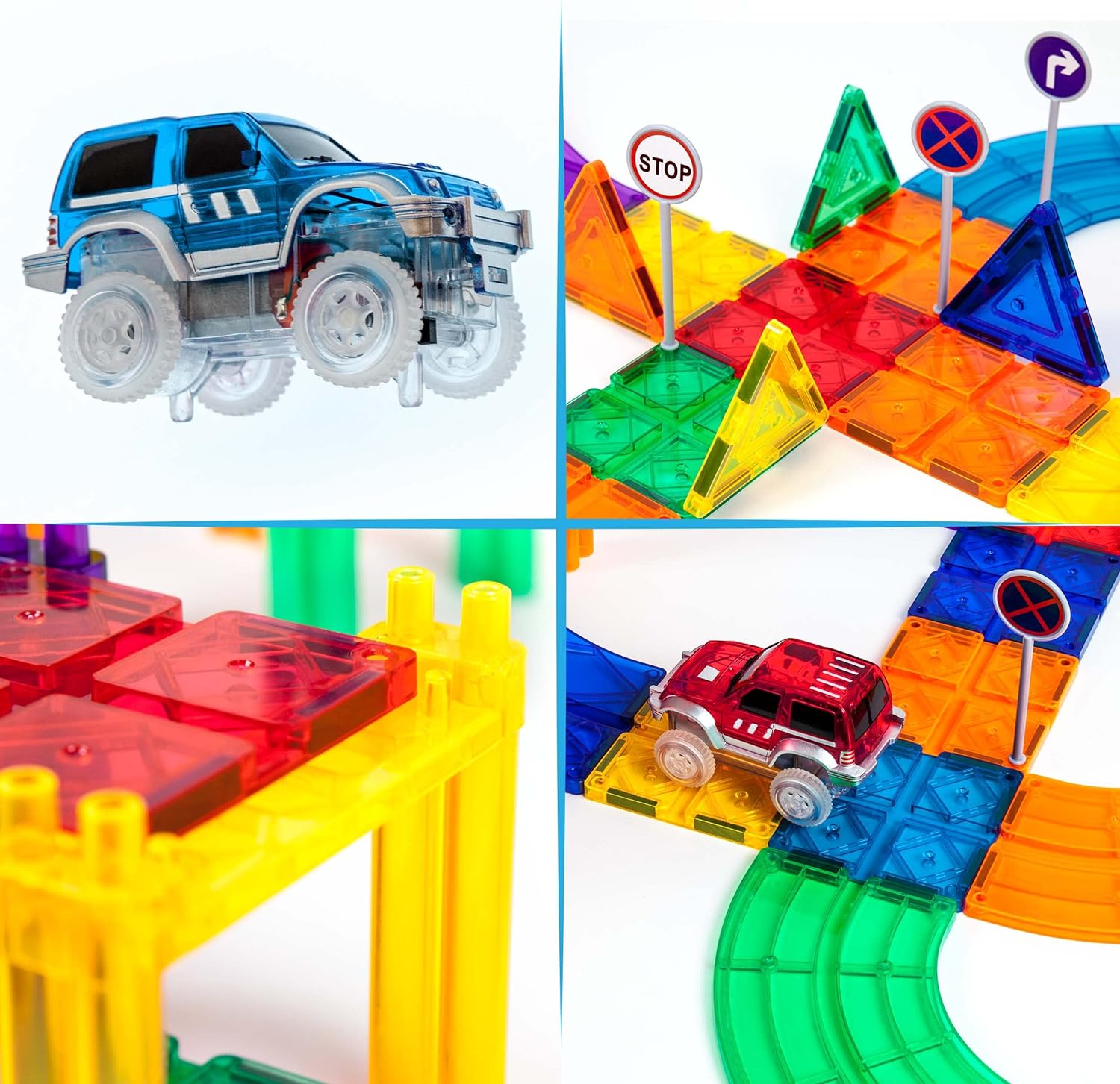 PicassoTiles 50 Piece Race Car Track Building Block Educational Toy Set Magnetic Tiles Magnet DIY Playset 2 Light Up STEM Learning Construction Kit HandEye Coordination Fine Motor Skill TrainingPicassoTiles 50 Piece Race Car Track Building Block Educational Toy Set Magnetic Tiles Magnet DIY Playset 2 Light Up STEM Learning Construction Kit HandEye Coordination Fine Motor Skill Training