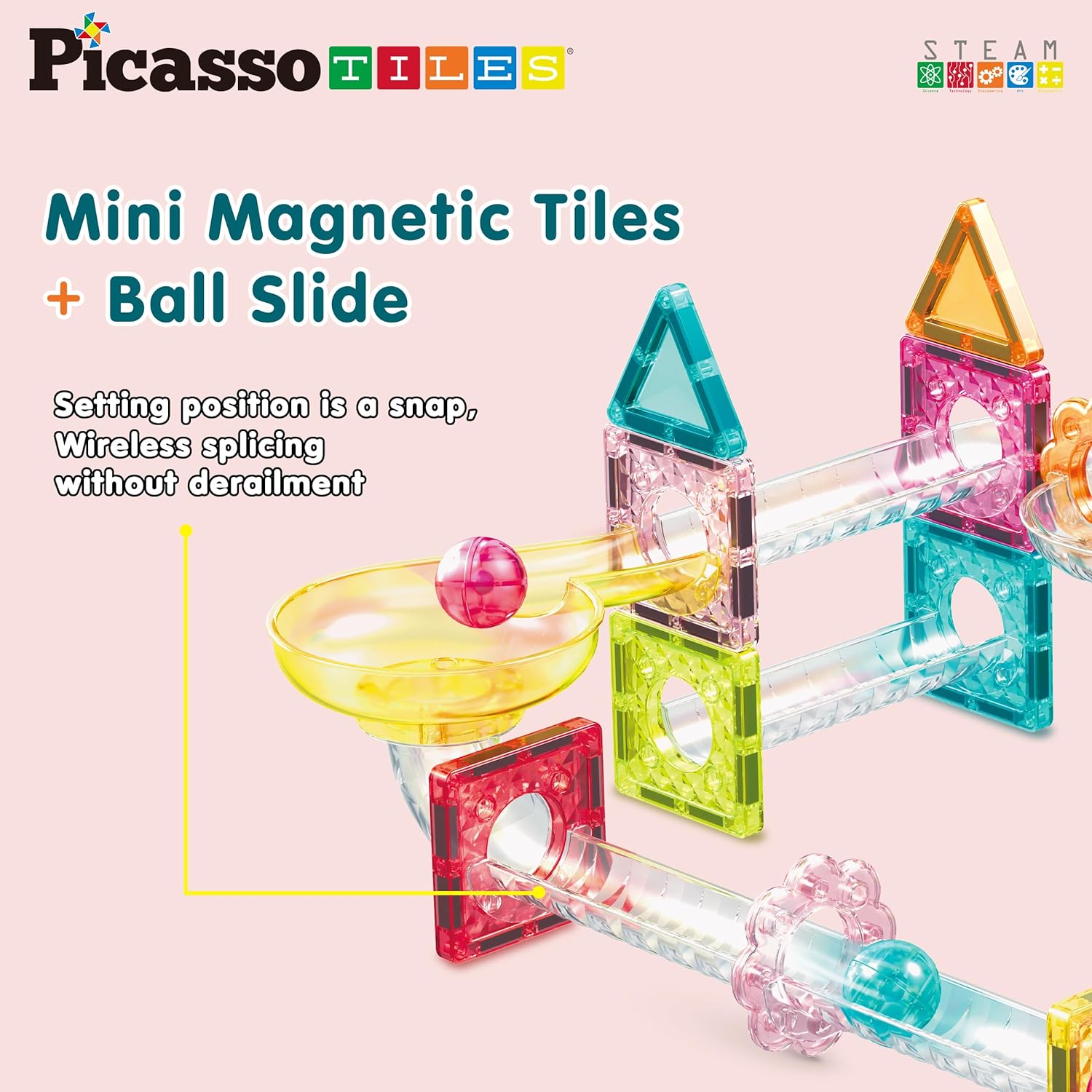 PicassoTiles 60 pc Magnet Tiles Building Block Travel Size Magnetic Marble Run Construction Toy Set Mini Diamond Marble RaceTrack Building Blocks Playset Education STEM Learning Kit Boy Girl 3 PTMG60PicassoTiles 60 pc Magnet Tiles Building Block Travel Size Magnetic Marble Run Construction Toy Set Mini Diamond Marble RaceTrack Building Blocks Playset Education STEM Learning Kit Boy Girl 3 PTMG60