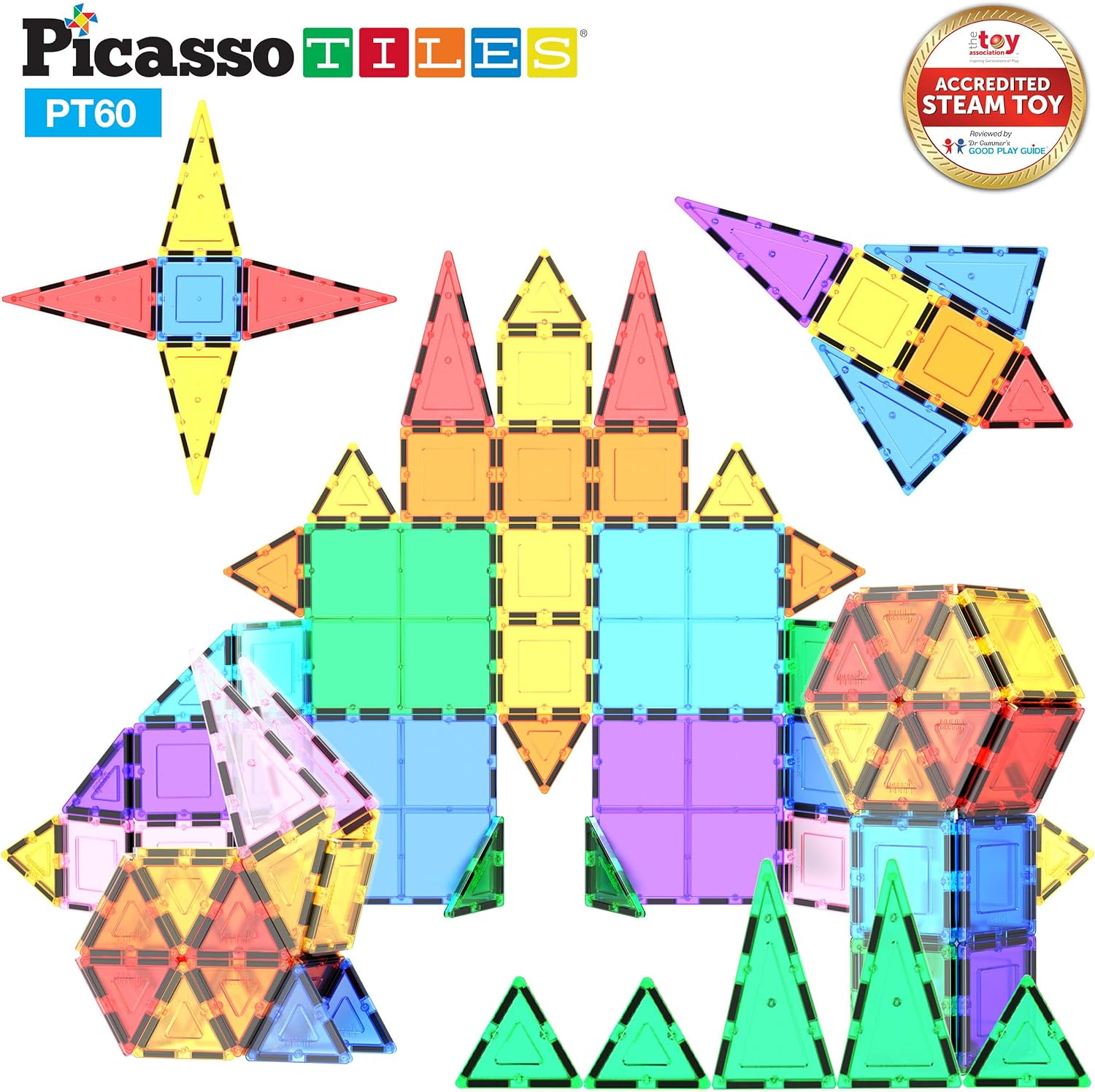 PicassoTiles 60PC Magnet Tiles  30PC Race Car Track Fun amp Creative Playset Bundle STEAM Learning Enhance Construction Skills HandEye Coordination and Fine Motor Skills Gift for Boys and GirlsPicassoTiles 60PC Magnet Tiles  30PC Race Car Track Fun amp Creative Playset Bundle STEAM Learning Enhance Construction Skills HandEye Coordination and Fine Motor Skills Gift for Boys and Girls