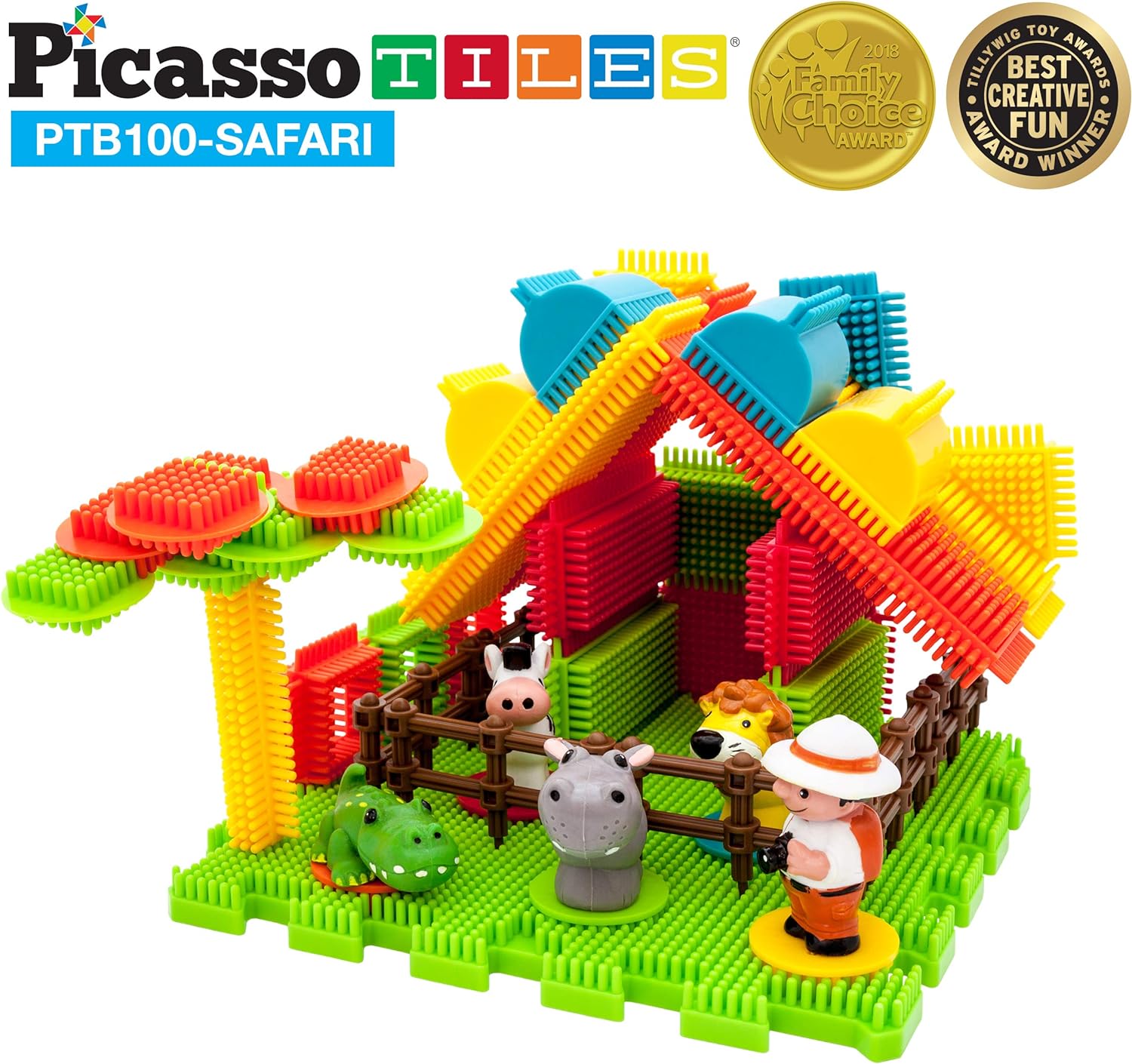PicassoTiles Bristle Lock Building Blocks Hedgehog  Safari Theme 41pc Learning Playset None Magnetic STEM STEAM Educational Kit wIdeaBook Educational Kit Child Brain Development PreschoolPicassoTiles Bristle Lock Building Blocks Hedgehog  Safari Theme 41pc Learning Playset None Magnetic STEM STEAM Educational Kit wIdeaBook Educational Kit Child Brain Development Preschool