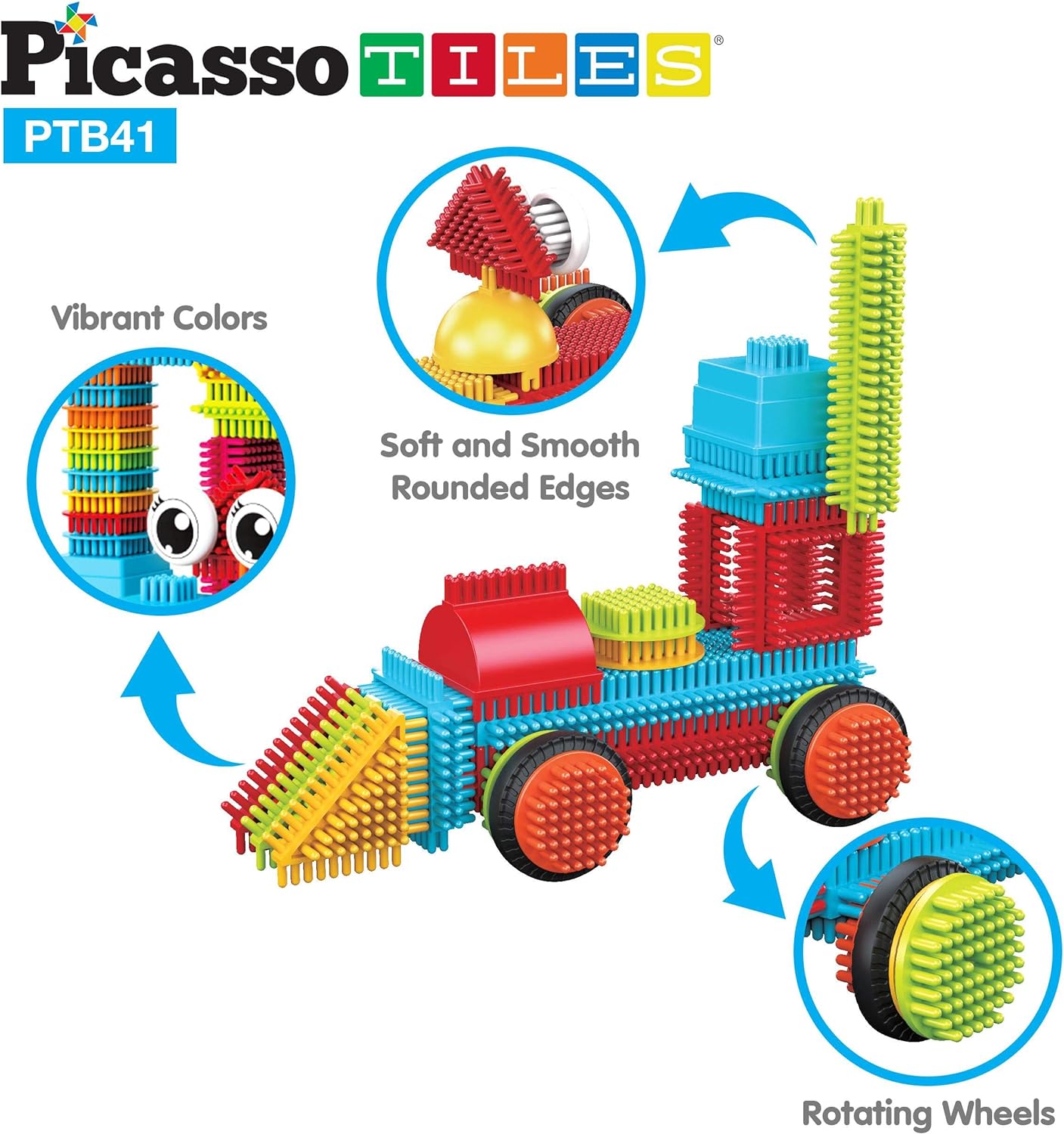 PicassoTiles Bristle Lock Building Blocks Hedgehog  Safari Theme 41pc Learning Playset None Magnetic STEM STEAM Educational Kit wIdeaBook Educational Kit Child Brain Development PreschoolPicassoTiles Bristle Lock Building Blocks Hedgehog  Safari Theme 41pc Learning Playset None Magnetic STEM STEAM Educational Kit wIdeaBook Educational Kit Child Brain Development Preschool
