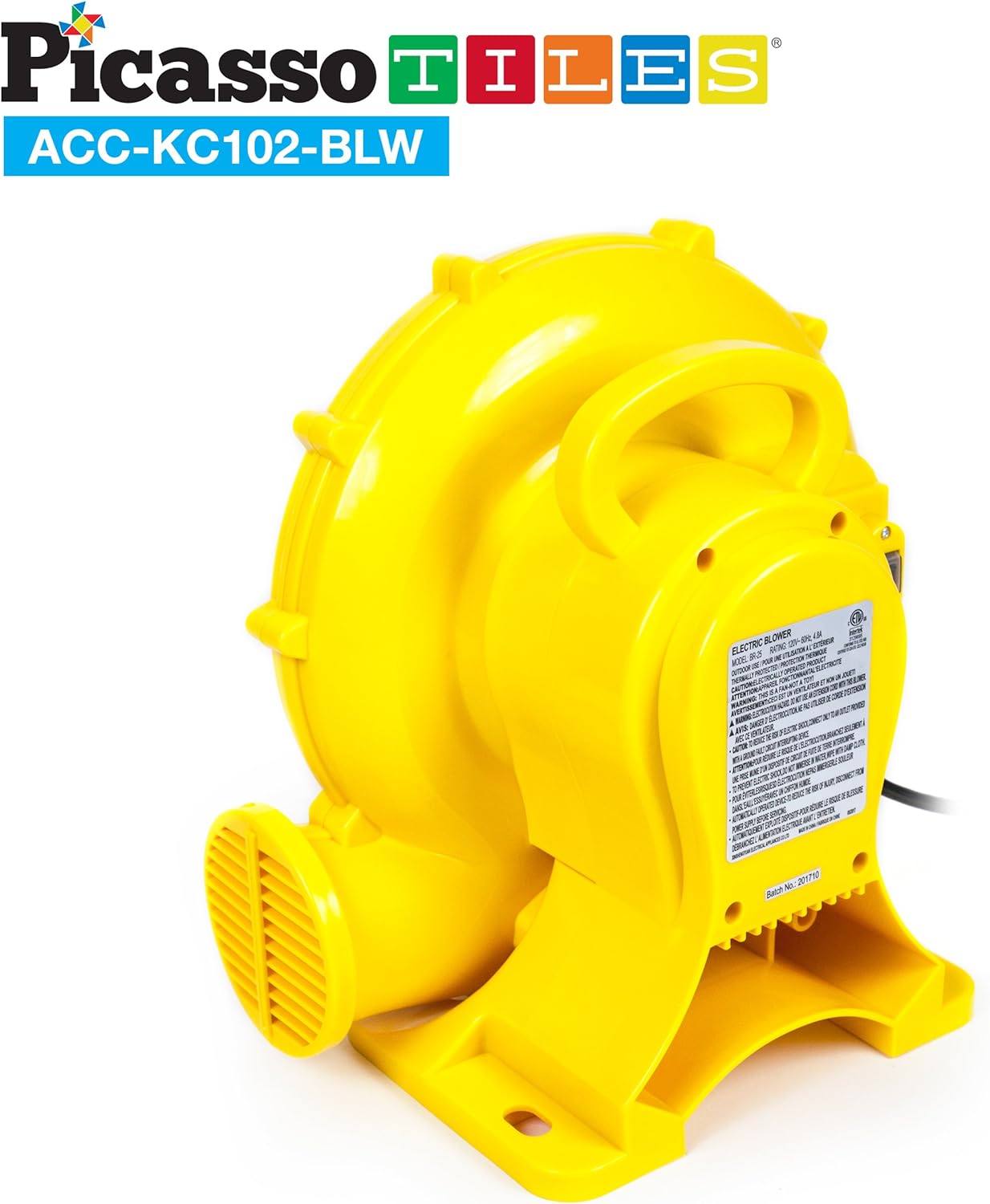 PicassoTiles ETL Certified Inflatable Bounce House Bouncy Castle 580 Watt Air Blower Pump Fan w 25ft Cable Length UL Certified GFCI Plug TopMounted Handle amp 4 Stakes for Bouncing House Jump SlidePicassoTiles ETL Certified Inflatable Bounce House Bouncy Castle 580 Watt Air Blower Pump Fan w 25ft Cable Length UL Certified GFCI Plug TopMounted Handle amp 4 Stakes for Bouncing House Jump Slide