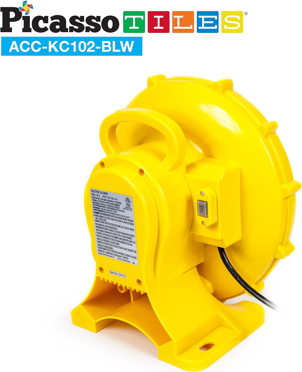 PicassoTiles ETL Certified Inflatable Bounce House Bouncy Castle 580 Watt Air Blower Pump Fan w 25ft Cable Length UL Certified GFCI Plug TopMounted Handle amp 4 Stakes for Bouncing House Jump SlidePicassoTiles ETL Certified Inflatable Bounce House Bouncy Castle 580 Watt Air Blower Pump Fan w 25ft Cable Length UL Certified GFCI Plug TopMounted Handle amp 4 Stakes for Bouncing House Jump Slide