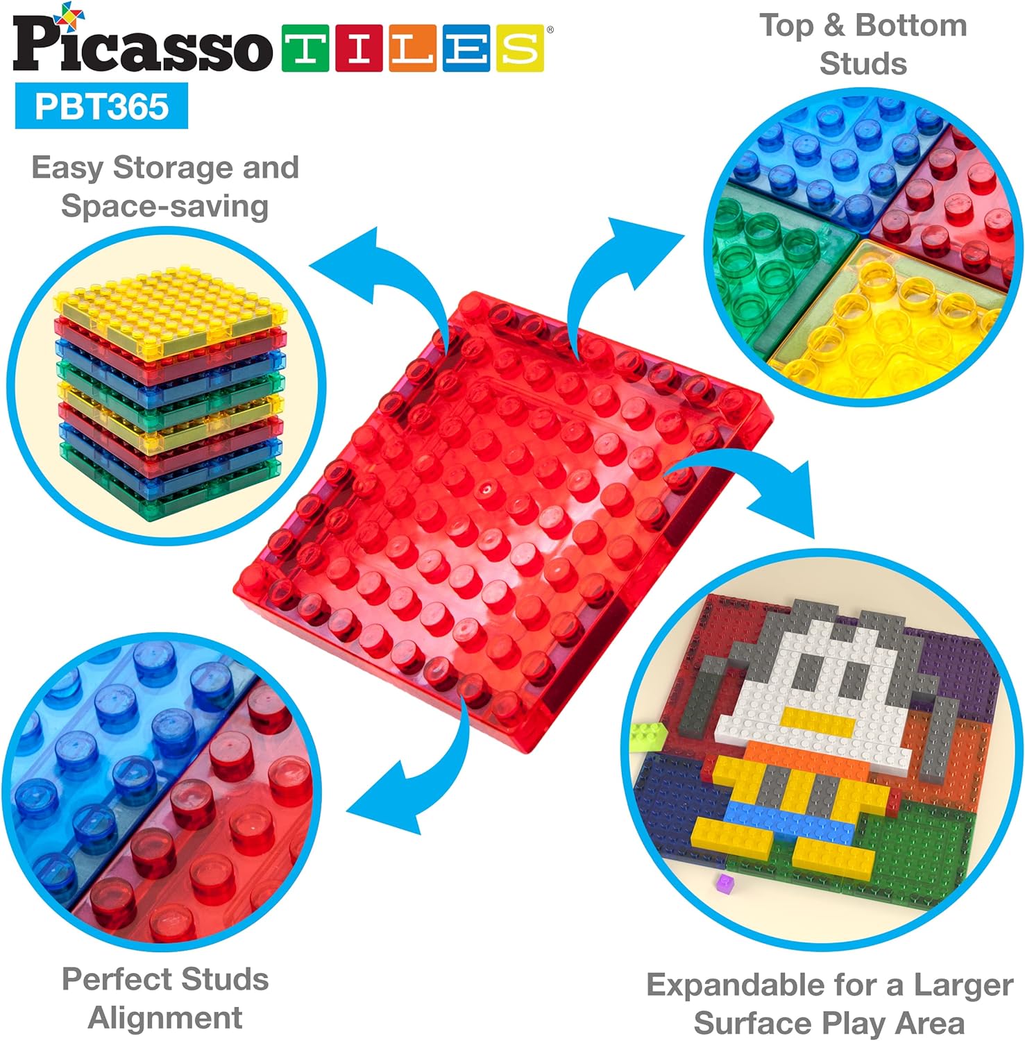 PicassoTiles Kids Activity Center Play Table amp Study Desk Set Sandbox Water Tight Container Storage Allin1 STEM Toy Kit Playset with 331pc Dual Size Building Bricks Construction Blocks Marble RunPBT365