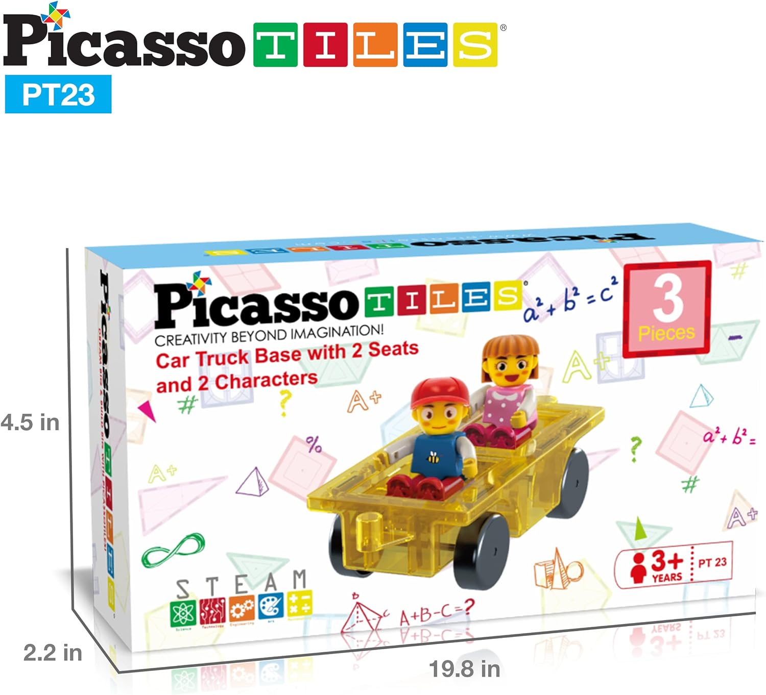 PicassoTiles Magnetic Tiles Expansion Seated Car w 2 Action Figure Character Dolls Play Set Kids Building Magnet Bricks STEM Learning Construction Block Vehicle Toy for boys and girls 3 years and upPicassoTiles Magnetic Tiles Expansion Seated Car w 2 Action Figure Character Dolls Play Set Kids Building Magnet Bricks STEM Learning Construction Block Vehicle Toy for boys and girls 3 years and up