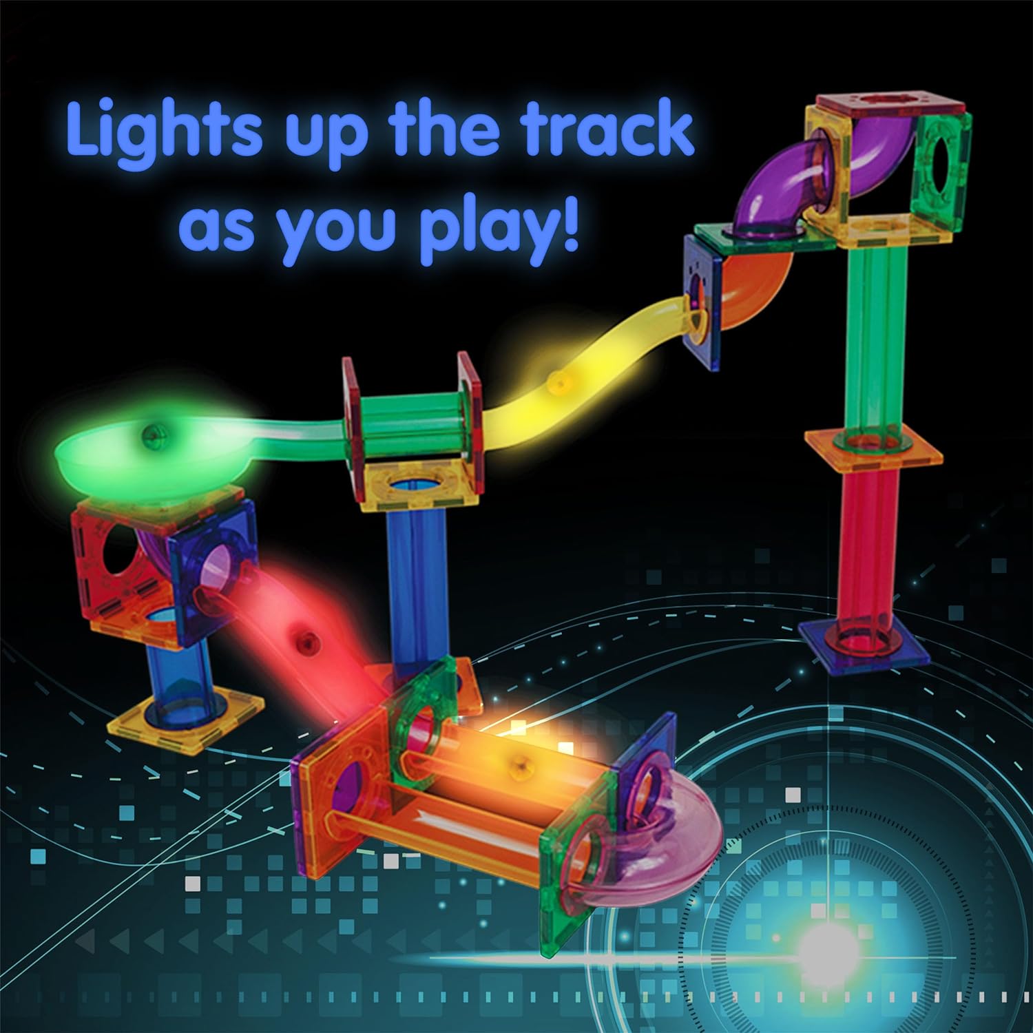 PicassoTiles Motion Activated Marbles 8pc LED LightUp Glow in The Dark Translucent Balls for Marble Run Race Racetrack Maze Magnetic Construction Magnet Tiles Building Block STEM Education Kids ToysPicassoTiles Motion Activated Marbles 8pc LED LightUp Glow in The Dark Translucent Balls for Marble Run Race Racetrack Maze Magnetic Construction Magnet Tiles Building Block STEM Education Kids Toys