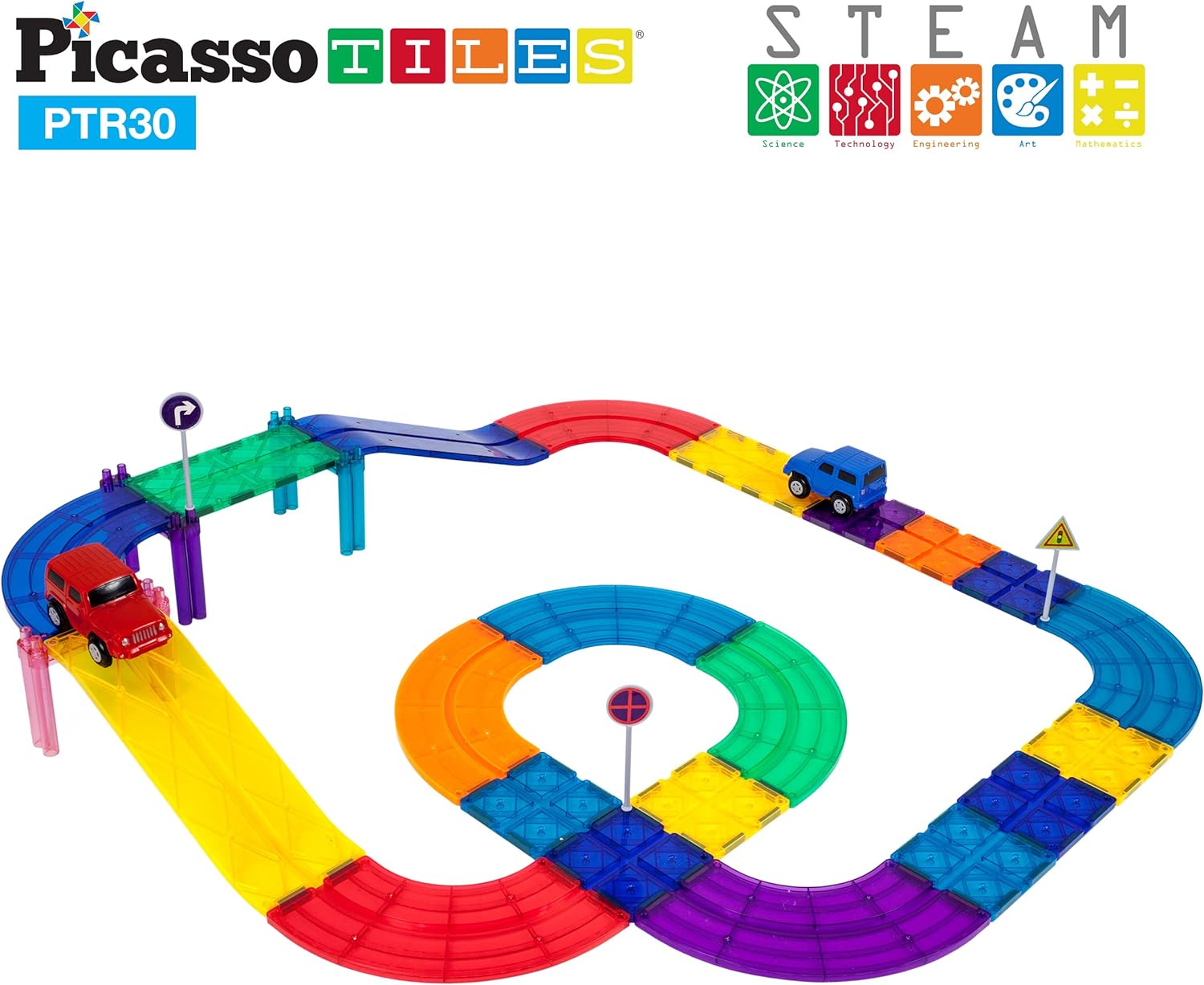 PicassoTiles STEM Learning Idea Book  30 pcs Race Car Track Over 150 Ideas 110 Pages of Unique Innovative Creations Magnet DIY Playset 2 Race Car Trucks Toys HandEye Coordination Fine Motor SkillPicassoTiles STEM Learning Idea Book  30 pcs Race Car Track Over 150 Ideas 110 Pages of Unique Innovative Creations Magnet DIY Playset 2 Race Car Trucks Toys HandEye Coordination Fine Motor Skill