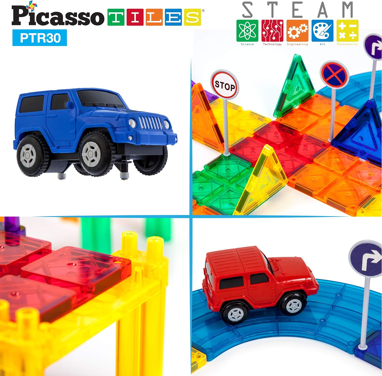 PicassoTiles STEM Learning Idea Book  30 pcs Race Car Track Over 150 Ideas 110 Pages of Unique Innovative Creations Magnet DIY Playset 2 Race Car Trucks Toys HandEye Coordination Fine Motor SkillPicassoTiles STEM Learning Idea Book  30 pcs Race Car Track Over 150 Ideas 110 Pages of Unique Innovative Creations Magnet DIY Playset 2 Race Car Trucks Toys HandEye Coordination Fine Motor Skill