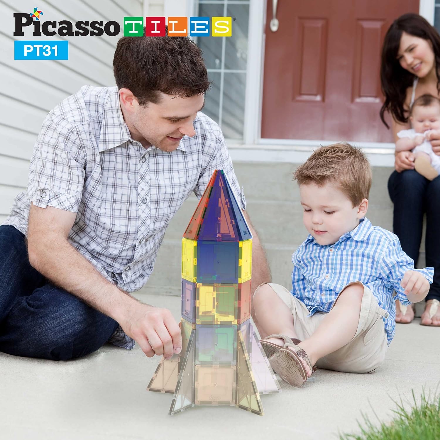 PicassoTiles UV Activated Color Changing Rocket Set 20 Piece Magnet Construction Toy Kit Engineering STEM Learning Playset Child Brain Development Stacking Blocks Playboard for All Ages 3 and Up PT31PicassoTiles UV Activated Color Changing Rocket Set 20 Piece Magnet Construction Toy Kit Engineering STEM Learning Playset Child Brain Development Stacking Blocks Playboard for All Ages 3 and Up PT31