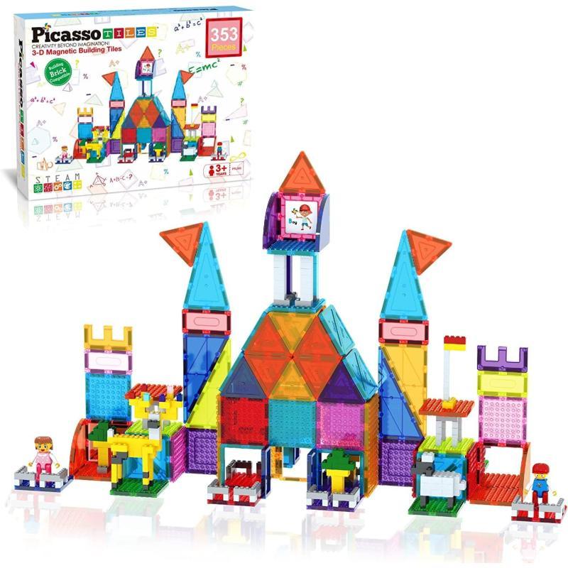 PicassoTiles 16pc Magnetic Tile  Magnetic Brick and Tile Combo Set Magnetic Building Block Set Geometry Shape 353pc Magnetic Brick Tile and Magnetic Tile Action Figures Kids STEM Learning ToysPicassoTiles 16pc Magnetic Tile  Magnetic Brick and Tile Combo Set Magnetic Building Block Set Geometry Shape 353pc Magnetic Brick Tile and Magnetic Tile Action Figures Kids STEM Learning Toys