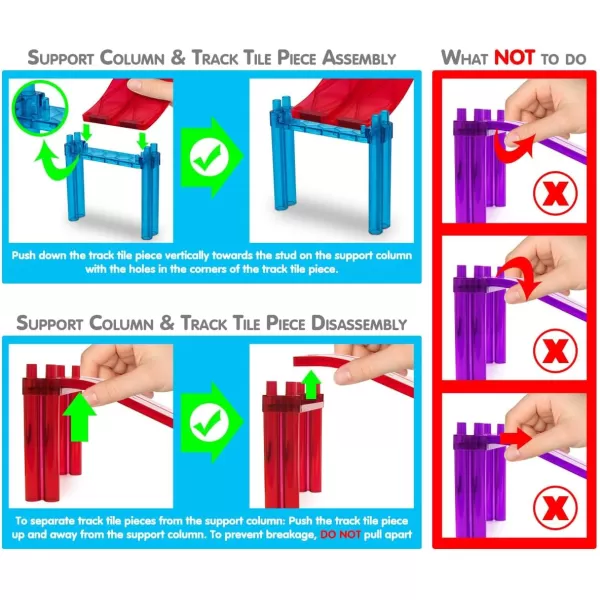 PicassoTiles 100 PCs Race Car Track Set Magnetic Toy Building Block with 2 LED Cars with Height Adjustable Roads Signs Education STEM Building Kit Learning Construction Fun for Boys amp Girls Ages 3PTR128