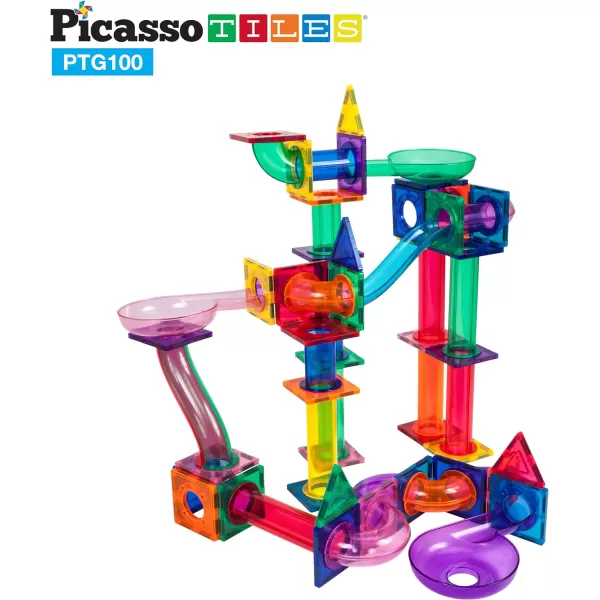 PicassoTiles 100PC Marble Run Race Track  Carry Case Bundle STEAM Educational Playset for Kids Includes Travel Storage Organizer  Fun Learning Construction Toy Creative Design Sensory DevelopmentPicassoTiles 100PC Marble Run Race Track  Carry Case Bundle STEAM Educational Playset for Kids Includes Travel Storage Organizer  Fun Learning Construction Toy Creative Design Sensory Development