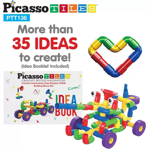 PicassoTiles 136pcs Tube Block Musical Pipes Puzzle  LED TakeAPart Race Car Set Tube Locks Pipeworks Construction Blocks wStorage Box Ideabook Flute Musical Kit Mini Electric Power Tool ScrewsPicassoTiles 136pcs Tube Block Musical Pipes Puzzle  LED TakeAPart Race Car Set Tube Locks Pipeworks Construction Blocks wStorage Box Ideabook Flute Musical Kit Mini Electric Power Tool Screws