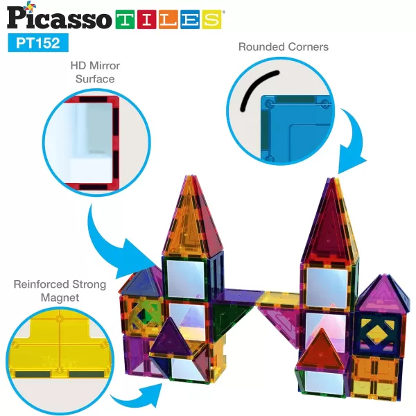 PicassoTiles 152 pc Magnetic Building Block  Waterproof Toy Carry Case Expansion Pack Creative Magnet Building Blocks Magnetic Tiles Construction Block Travel Bag Portable Storage Organizer BoxPicassoTiles 152 pc Magnetic Building Block  Waterproof Toy Carry Case Expansion Pack Creative Magnet Building Blocks Magnetic Tiles Construction Block Travel Bag Portable Storage Organizer Box