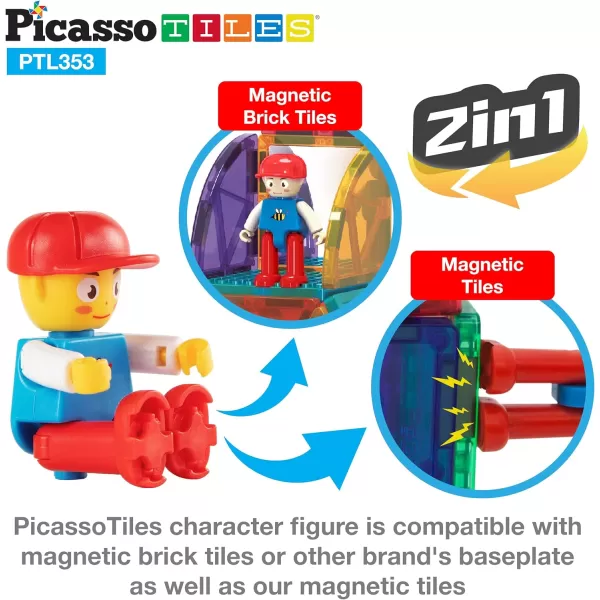 PicassoTiles 180pc Magnetic Tile  Magnetic Brick and Tile Combo Set Deluxe Construction Magnet Building Tiles 353pc Magnetic Brick Tile and Magnetic Tile Action Figures Kids STEM Learning ToysPicassoTiles 180pc Magnetic Tile  Magnetic Brick and Tile Combo Set Deluxe Construction Magnet Building Tiles 353pc Magnetic Brick Tile and Magnetic Tile Action Figures Kids STEM Learning Toys