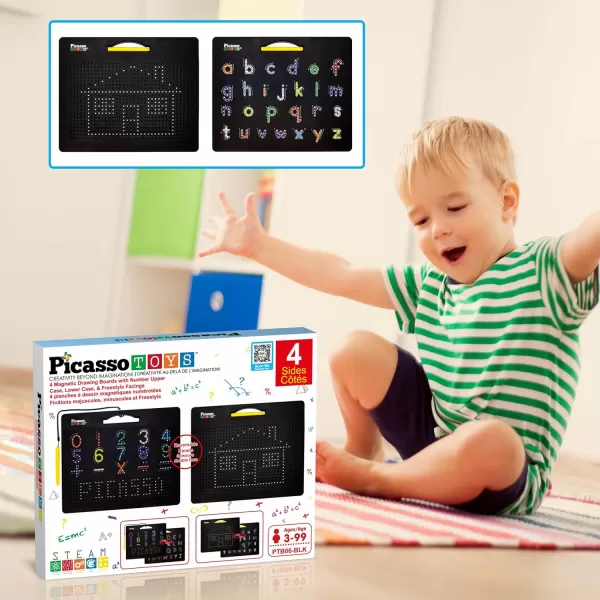 PicassoTiles 2PK 4in1 Magnetic Drawing Board 12x10 inch Large Magnet Tablet Pad with 4 Facings Lowercase amp Uppercase Alphabets Numbers amp Freestyle STEM Learning Writing Reading Playboard PTB06PicassoTiles 2PK 4in1 Magnetic Drawing Board 12x10 inch Large Magnet Tablet Pad with 4 Facings Lowercase amp Uppercase Alphabets Numbers amp Freestyle STEM Learning Writing Reading Playboard PTB06