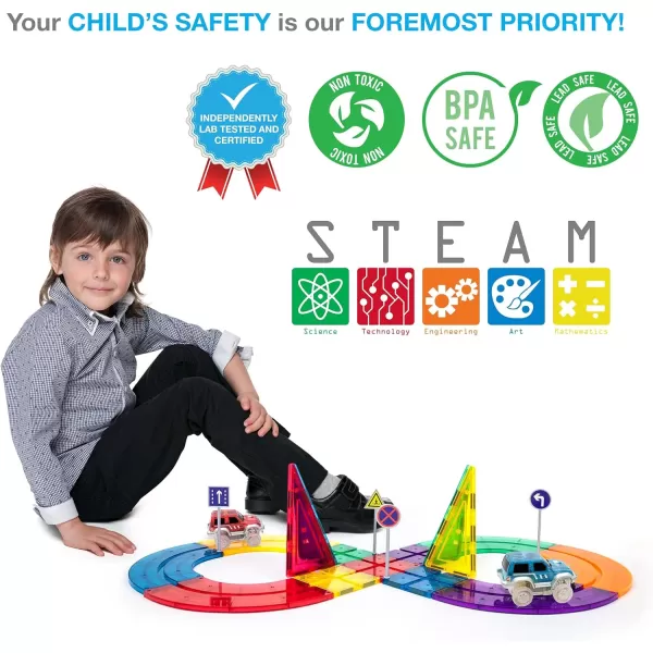 PicassoTiles 50 Piece Race Car Track Building Block Educational Toy Set Magnetic Tiles Magnet DIY Playset 2 Light Up STEM Learning Construction Kit HandEye Coordination Fine Motor Skill TrainingPicassoTiles 50 Piece Race Car Track Building Block Educational Toy Set Magnetic Tiles Magnet DIY Playset 2 Light Up STEM Learning Construction Kit HandEye Coordination Fine Motor Skill Training