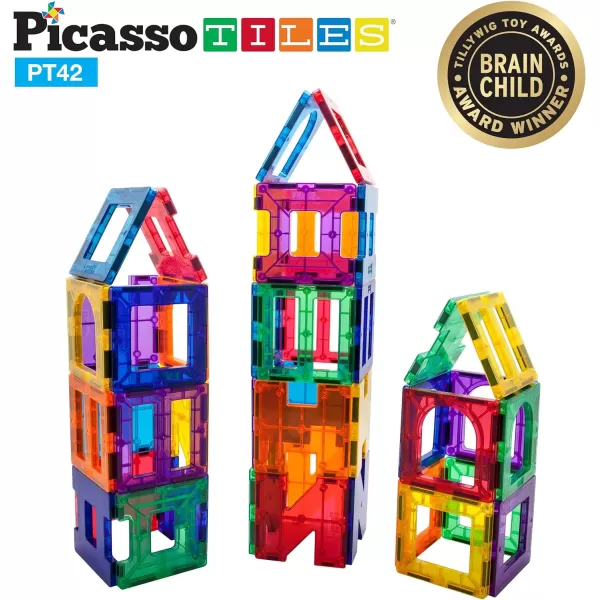 PicassoTiles 60PC Magnet Tiles  42PC Clipin Windows amp Doors Building Bundle STEAM Educational Playset for Creative Fun and Learning Construction Play Design Art Project Toy Gift Idea for KidsPicassoTiles 60PC Magnet Tiles  42PC Clipin Windows amp Doors Building Bundle STEAM Educational Playset for Creative Fun and Learning Construction Play Design Art Project Toy Gift Idea for Kids