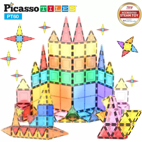 PicassoTiles 60PC Magnet Tiles  42PC Clipin Windows amp Doors Building Bundle STEAM Educational Playset for Creative Fun and Learning Construction Play Design Art Project Toy Gift Idea for KidsPicassoTiles 60PC Magnet Tiles  42PC Clipin Windows amp Doors Building Bundle STEAM Educational Playset for Creative Fun and Learning Construction Play Design Art Project Toy Gift Idea for Kids