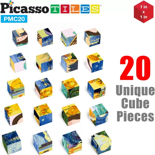 PicassoTiles 8 Styles Wooden Burr Cube  Popular Art Magnetic Puzzle Cubes Interlocking Sensory Toys Ball and Barrels Logic Skill Puzzle Brain Teaser Game Van Gogh Puzzle Mona Lisa Hand PuzzlePicassoTiles 8 Styles Wooden Burr Cube  Popular Art Magnetic Puzzle Cubes Interlocking Sensory Toys Ball and Barrels Logic Skill Puzzle Brain Teaser Game Van Gogh Puzzle Mona Lisa Hand Puzzle