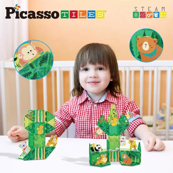 PicassoTiles 8pc Magnet Tile Building Blocks 8 Magnets Forest Animal Action Figures Compatible Magnetic Accessory Tiles Construction Toy Set STEM Educational Learning Toddler Girls Boys Ages 3 PTA26PicassoTiles 8pc Magnet Tile Building Blocks 8 Magnets Forest Animal Action Figures Compatible Magnetic Accessory Tiles Construction Toy Set STEM Educational Learning Toddler Girls Boys Ages 3 PTA26