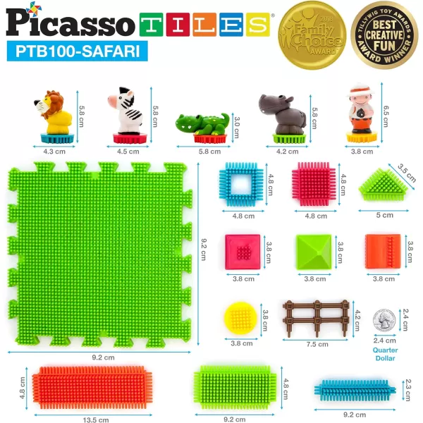 PicassoTiles Bristle Lock Building Blocks Hedgehog  Safari Theme 41pc Learning Playset None Magnetic STEM STEAM Educational Kit wIdeaBook Educational Kit Child Brain Development PreschoolPicassoTiles Bristle Lock Building Blocks Hedgehog  Safari Theme 41pc Learning Playset None Magnetic STEM STEAM Educational Kit wIdeaBook Educational Kit Child Brain Development Preschool