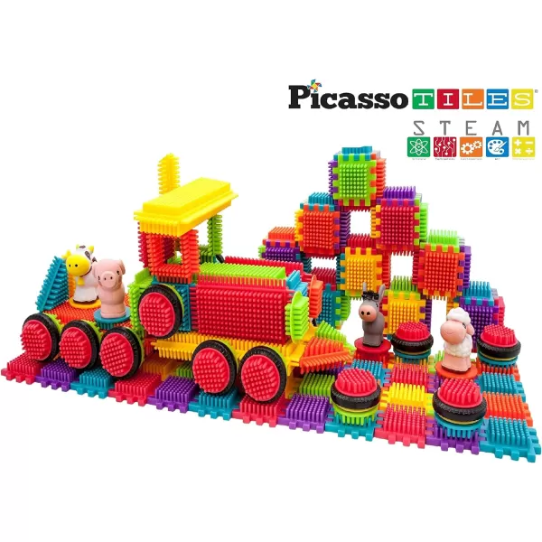 PicassoTiles Bristle Shape Building Blocks Tiles 151pcs112pcs Truck Theme Bristle Lock Block wAnimal Figure STEM Building Tile Learning Playset STEM Toy Set Educational Kit Child Brain DevelopmentPicassoTiles Bristle Shape Building Blocks Tiles 151pcs112pcs Truck Theme Bristle Lock Block wAnimal Figure STEM Building Tile Learning Playset STEM Toy Set Educational Kit Child Brain Development