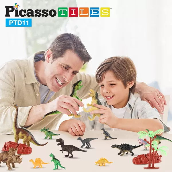 PicassoTiles Dinosaur Play Mat Toys 32pc Dino Playset STEM Activity Learning Kit STEAM Toy with Educational Book 21 Action Figures TRex Triceratops Velociraptor Trees Rocks for Kids 3 PTD11PicassoTiles Dinosaur Play Mat Toys 32pc Dino Playset STEM Activity Learning Kit STEAM Toy with Educational Book 21 Action Figures TRex Triceratops Velociraptor Trees Rocks for Kids 3 PTD11