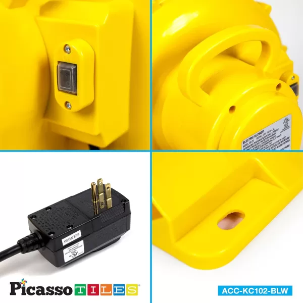 PicassoTiles ETL Certified Inflatable Bounce House Bouncy Castle 580 Watt Air Blower Pump Fan w 25ft Cable Length UL Certified GFCI Plug TopMounted Handle amp 4 Stakes for Bouncing House Jump SlidePicassoTiles ETL Certified Inflatable Bounce House Bouncy Castle 580 Watt Air Blower Pump Fan w 25ft Cable Length UL Certified GFCI Plug TopMounted Handle amp 4 Stakes for Bouncing House Jump Slide